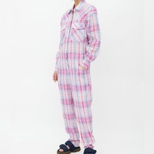 Isabel Marant Étoile Pink & Blue Bacopa Checked Jumpsuit